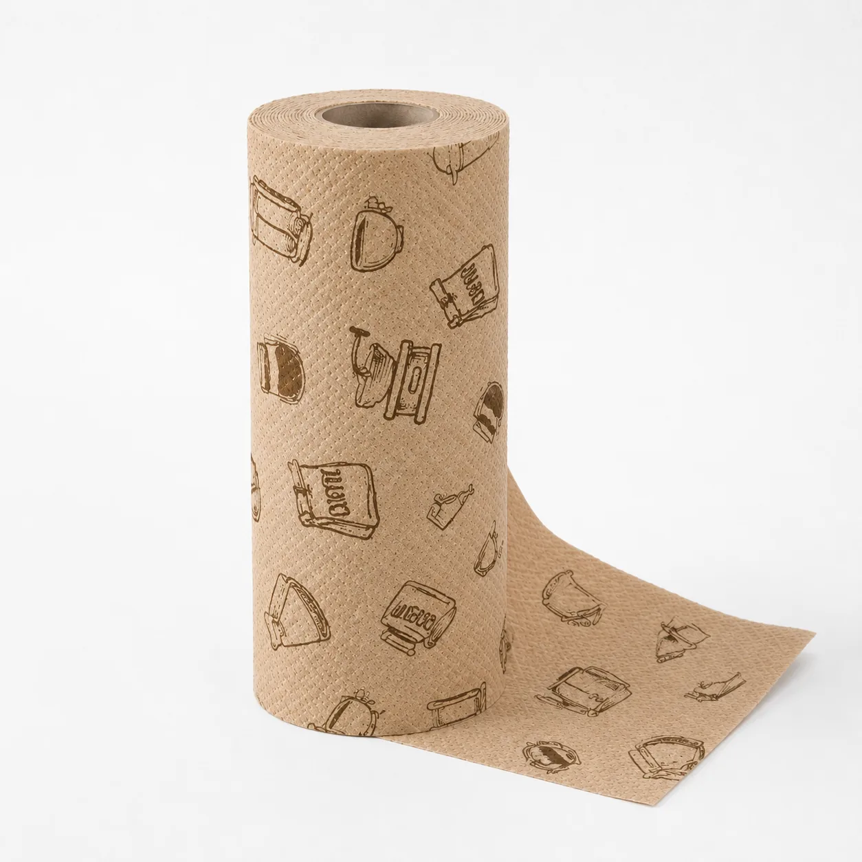 Natural Color Disposable Kitchen Cleaning Cloth Roll