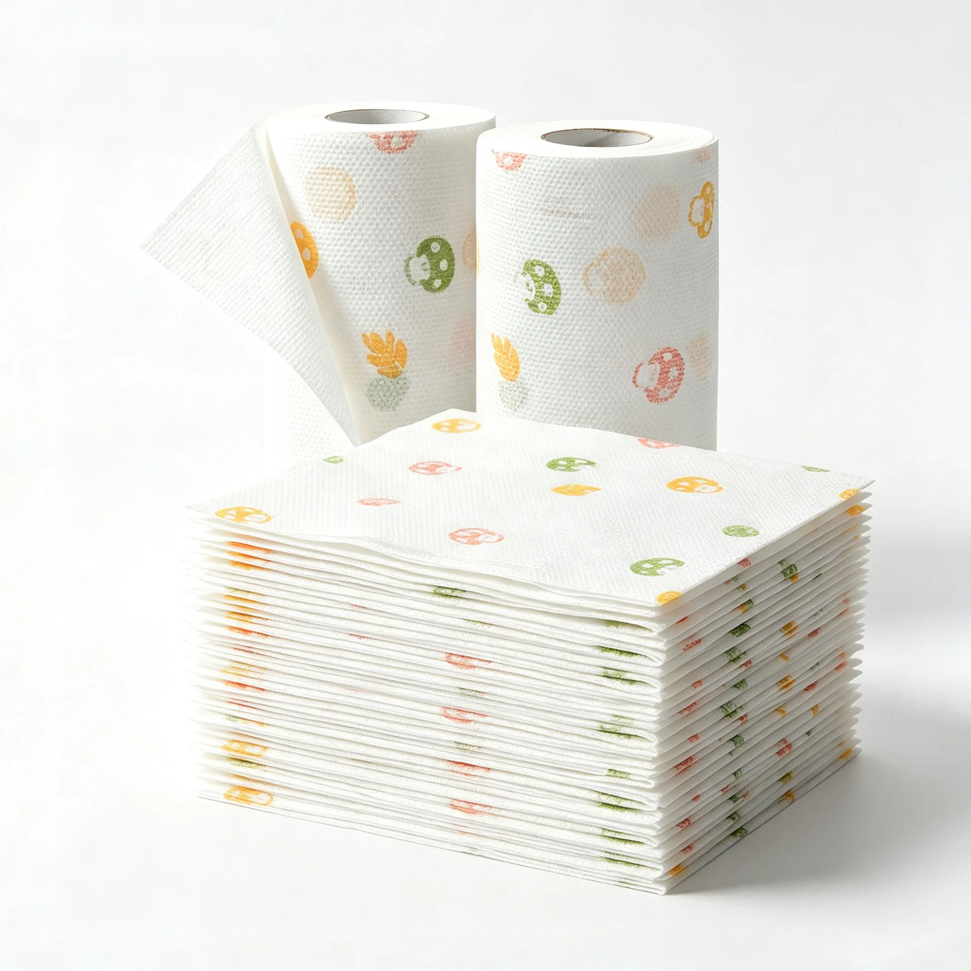Printed Disposable Kitchen Cleaning Cloth Roll