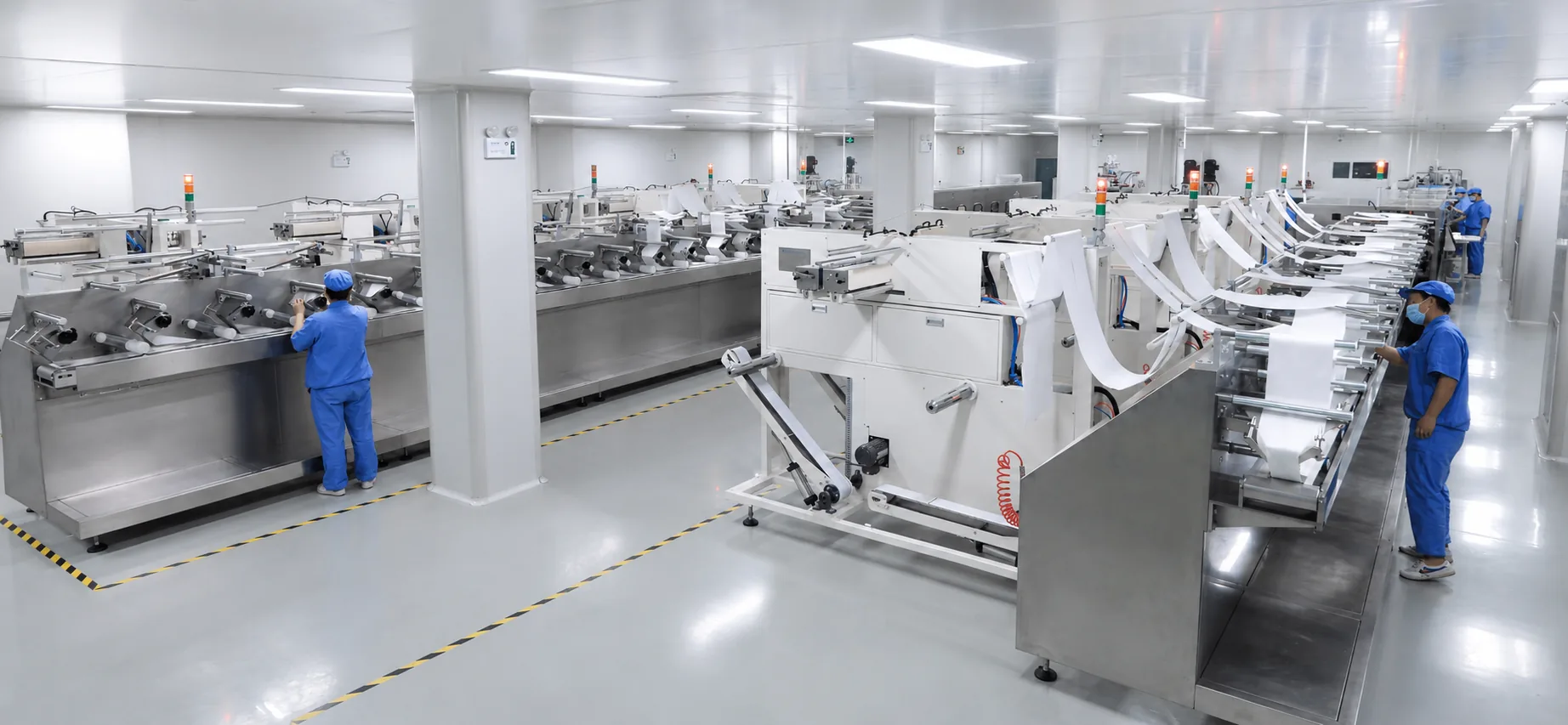Converted wipe production equipment